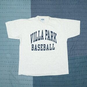VTG Discus Sports Villa Park Baseball Short Sleeve Shirt heather grey 80s 90s XL